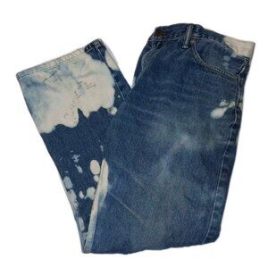 Levi Strauss 514 Men's Blue Jeans 38x30 Custom Bleach Distressed